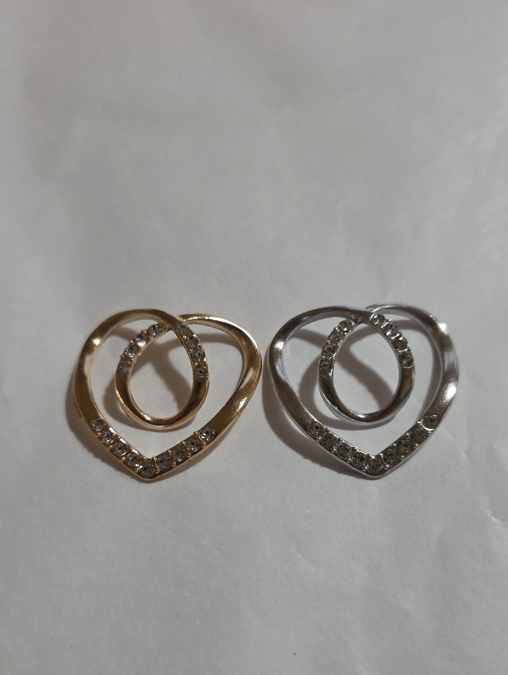11.  HEART GOLD/SILVER RHINESTONE TEE.SCARF SLIDE